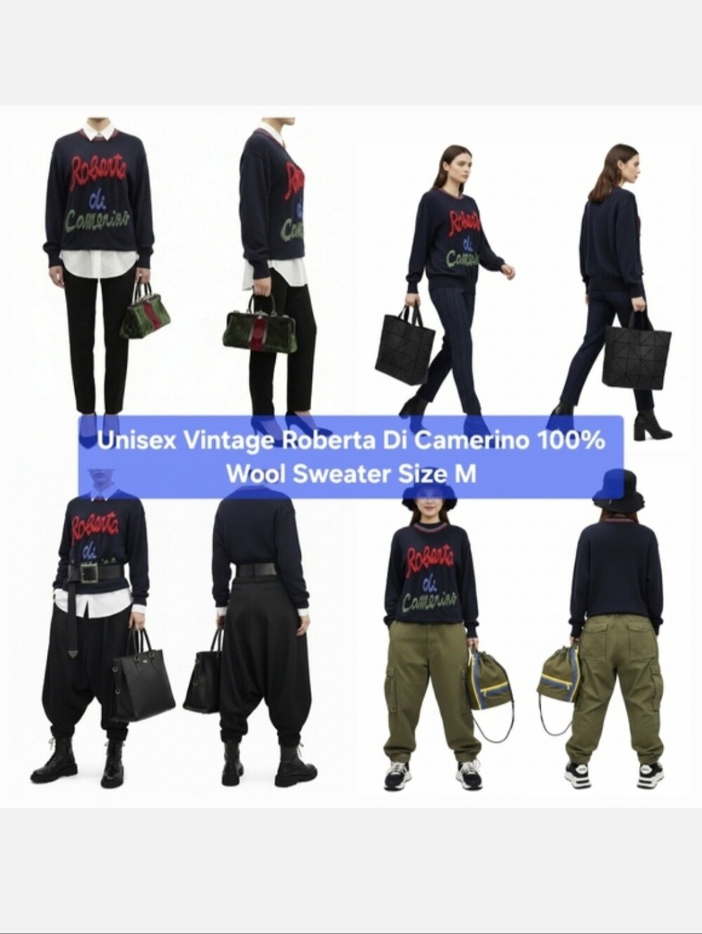 Unisex Vintage Roberta Di Camerino 100% Wool Sweater Size M